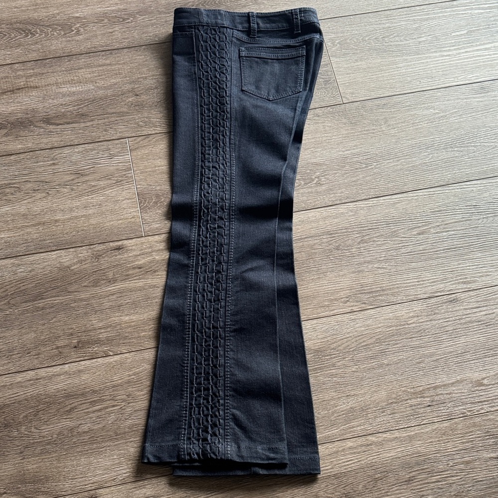 Escada Dark Flare Jeans with Textured Detail